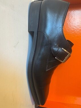 Magnanni Black Leather Single Monk Strap Shoe